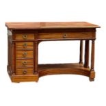 Wilhelminian style desk, c. 1880/90, maker Julius Groschkus Berlin, solid mahogany/veneered, minimal
