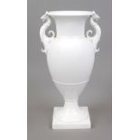 French vase with griffin handles, KPM Berlin, mark 1962-92, 2nd choice, white, designed by Karl