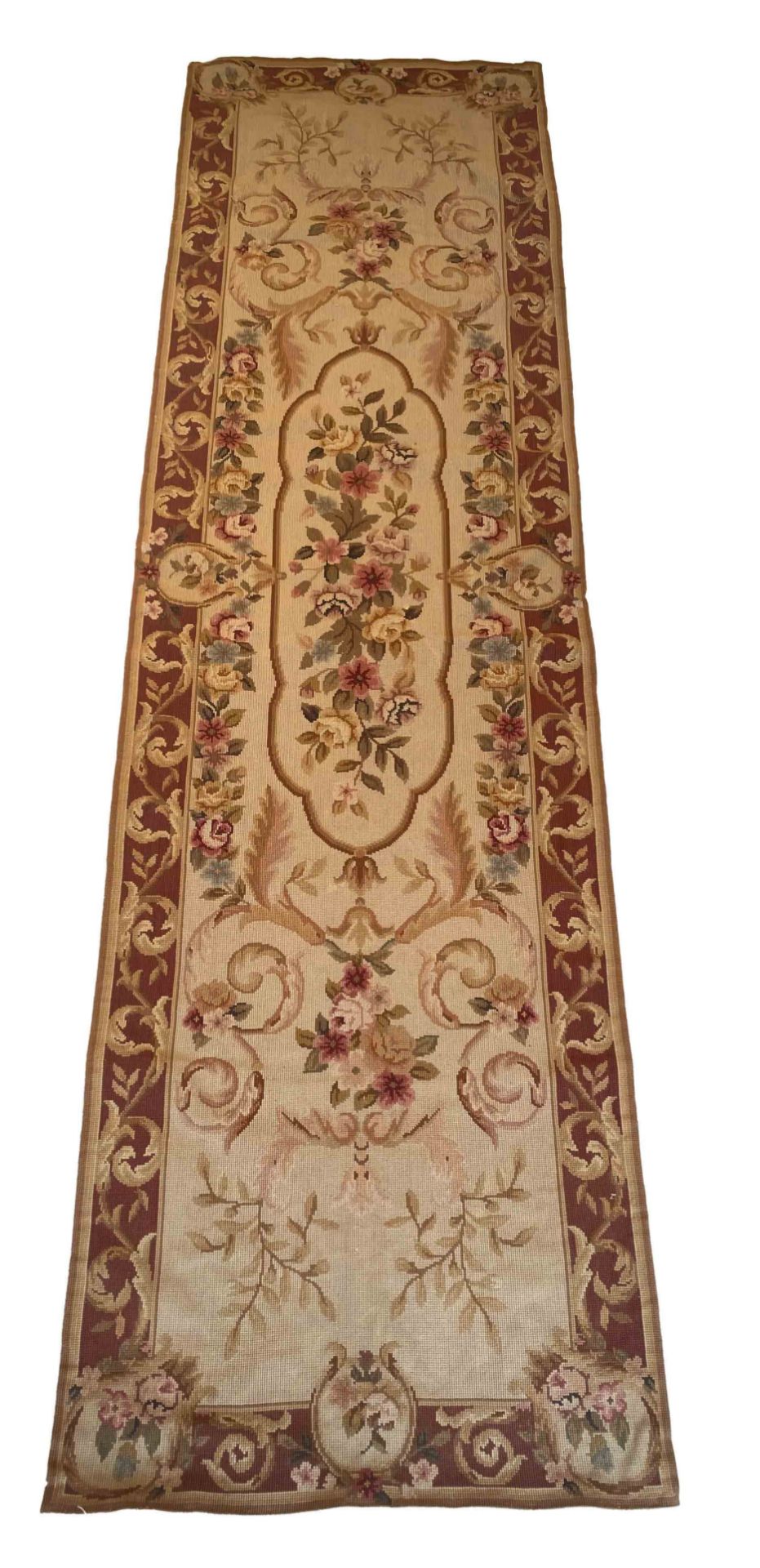 Aubusson, minor wear, 254 x 68 cm - The rug can only be viewed and collected at another location (