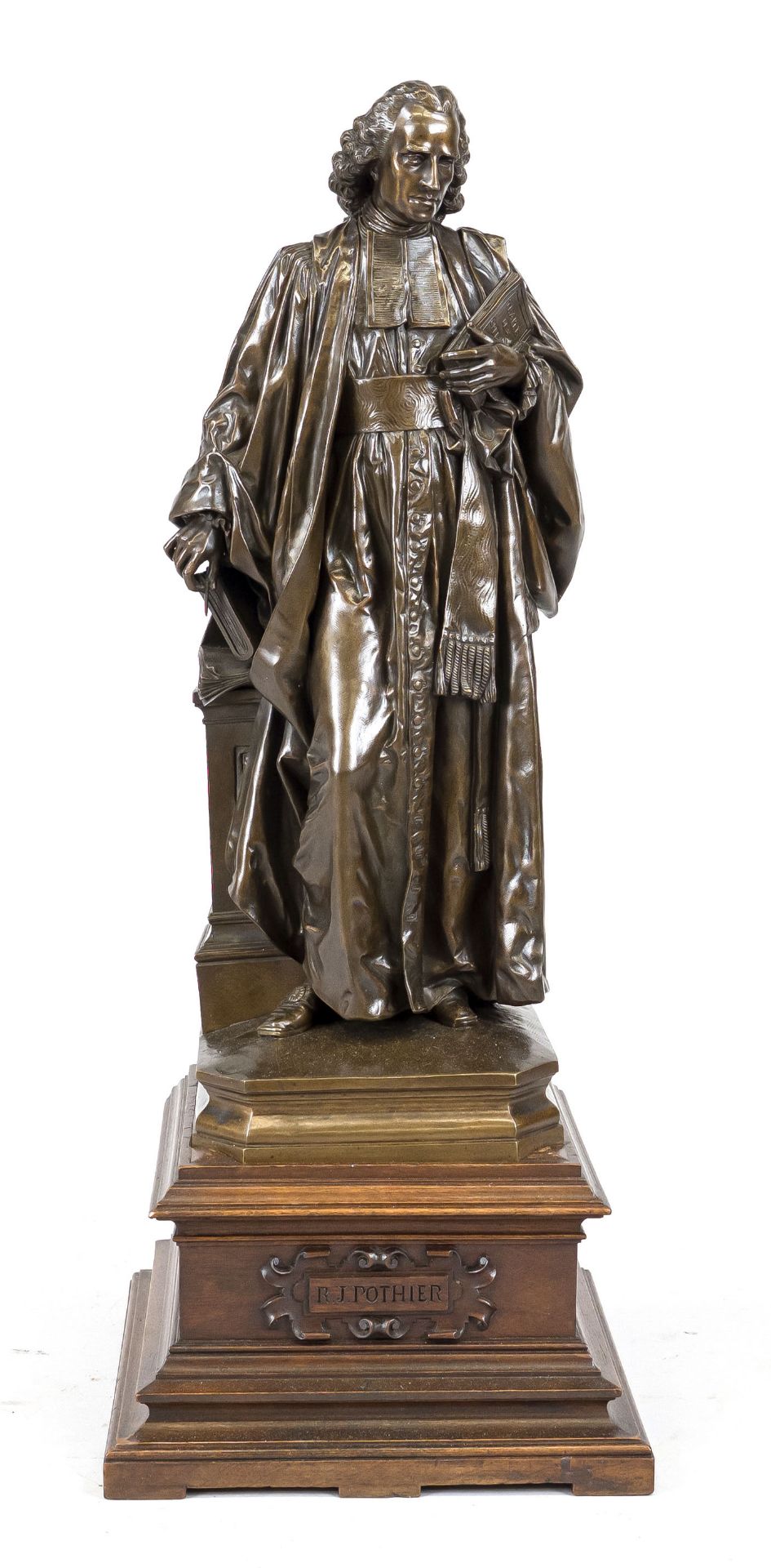 Vital Dubray (1813-1892), standing figure of the jurist Robert-Joseph Pothier (1699-1772), patinated