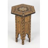 Hexagonal inlaid table, oriental (probably Egyptian) 1st half 20th century, various woods and