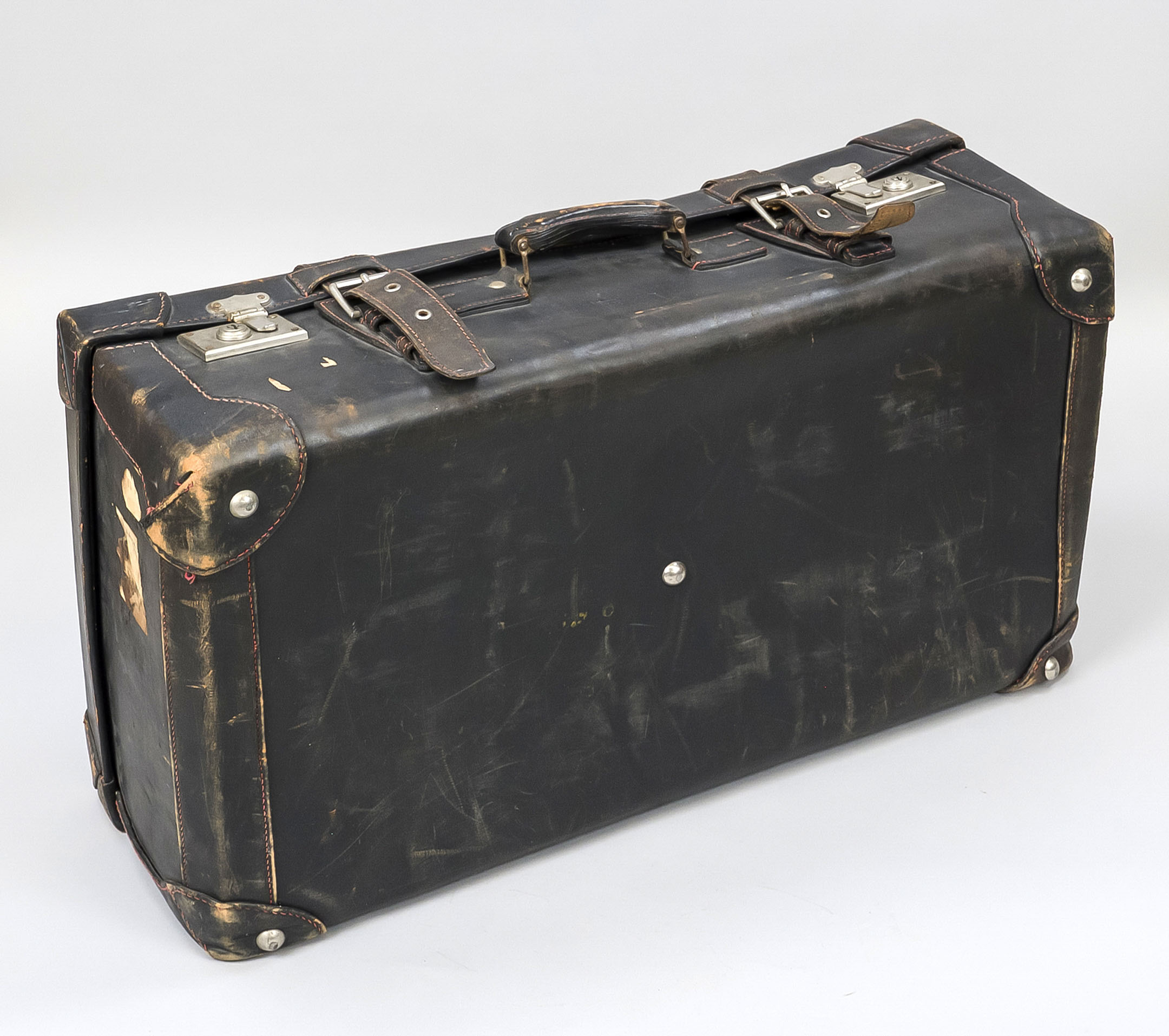 Heavy leather case, early 20th century According to the consignor, it came from the estate of