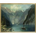 Max Müller-München, 1st half 20th century, View over the Königssee, oil on canvas, signed lower