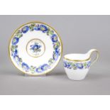 A cup and saucer, KPM Berlin, early 19th century, 1st choice, painter's mark, campanile form, with