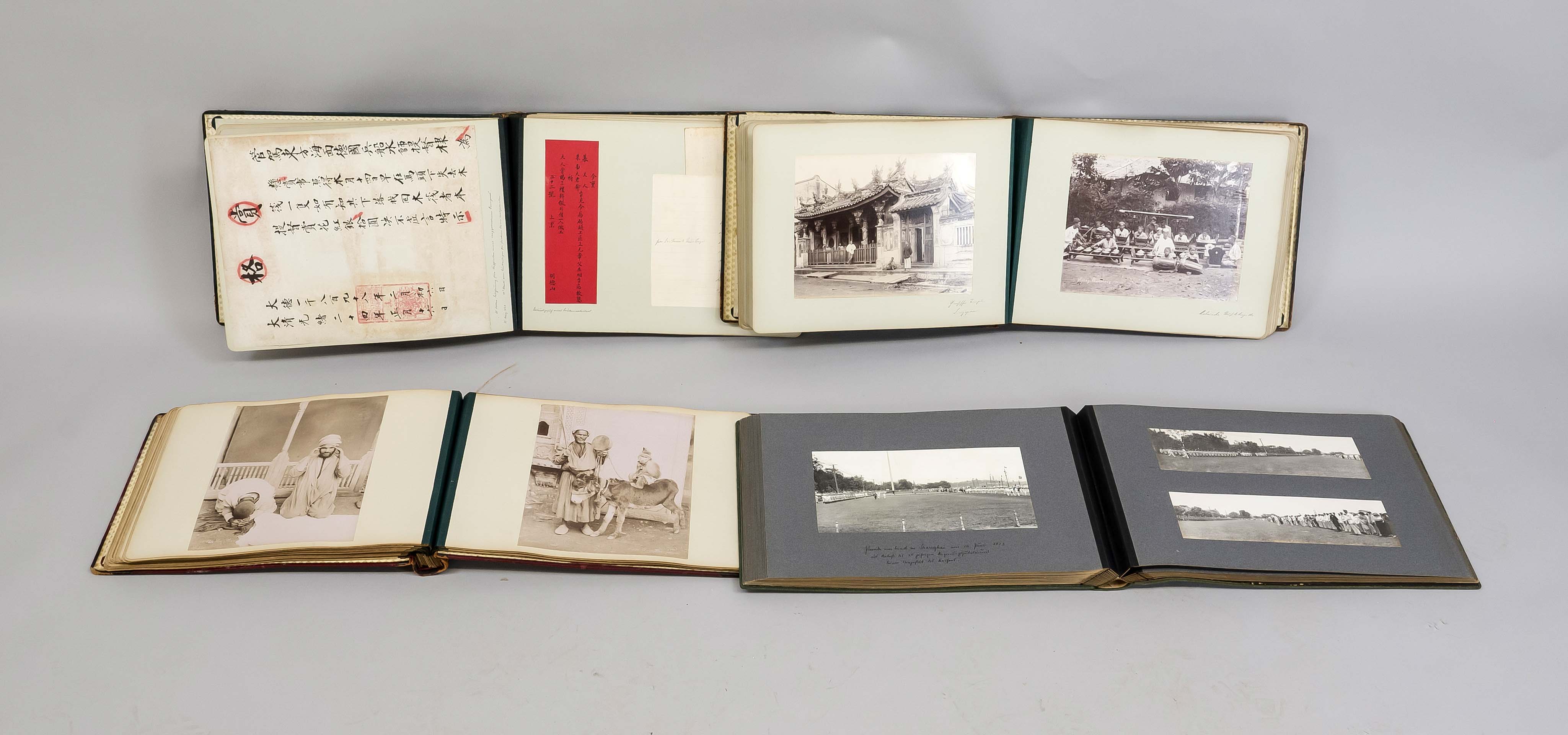 4 large photo albums Asia, around 1910. Very extensive collection of mainly private photos of a trip - Image 3 of 3
