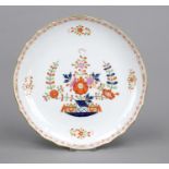 Flat round bowl, Meissen, 20th century, 2nd choice, New cut-out shape, table pattern decoration,