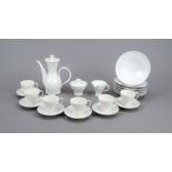 Mocha service for 6 persons, 21-piece, KPM Berlin, marks 1945-62, 1st and 2nd choice, white, shape