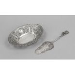 Oval openwork bowl, German, 20th century, maker's mark Christoph Widmann, Pforzheim, silver 835/000,