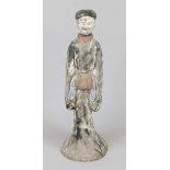 Large Tang-style funerary figure, China, exact age uncertain. Terracotta with cold painting, head