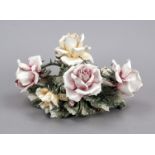 Table decoration in the form of a lavish bouquet of roses, Floranz, Italy, 20th century, ceramic,