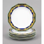 Six breakfast plates, Rosenthal, Versace, late 20th century, designed by Versace for Rosenthal, Le