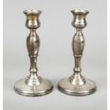 Pair of candlesticks, England, 1936, maker's mark Mappin & Webb Ltd, Birmingham, sterling silver