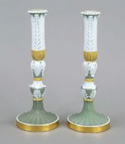 A pair of Classicism candlesticks, Meissen, mark 1817-1824, 1st choice, designed by J.C.Dressler
