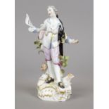 Shepherd with sheet of music, Meissen, after 1973, 1st W, designed by Johann Joachim Kaendler in