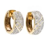 Brilliant hoop earrings GG/WG 585/000 with 58 brilliant-cut diamonds, total 0.32 ct tintedW-tinted/