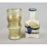 Two artist's glass vases, 2nd half 20th century, different shapes and sizes, each clear and