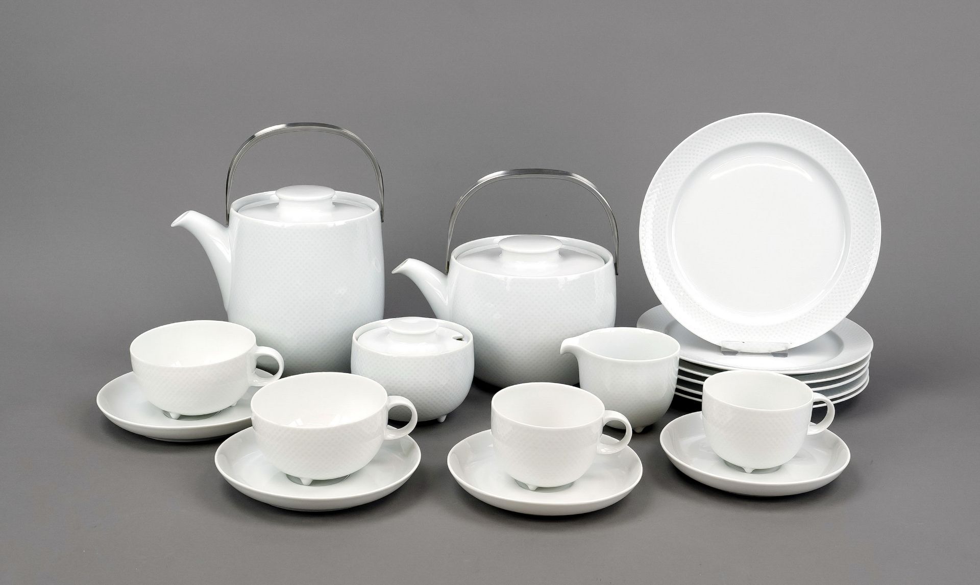 Coffee and tea service for 6 persons, 28-piece, Rosenthal, Studio-Line, after 1969, stamped '100