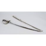 A sabre for officers of the k.u.k. Cavalry, mid-19th century, nickel-plated iron, blade slightly