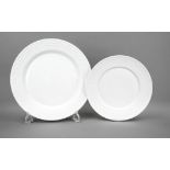 2 large round platters, KPM Berlin, marks 1962-2000, 2nd choice, Kurland shape, design for the