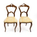 Pair of South German Biedermeier chairs, circa 1830, walnut, restored, polished, 92 x 46 x 43 cm -