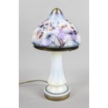 Table lamp, 2nd half 20th century, Eisch, vase-shaped base, shade with polychrome cold enamel