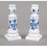 Pair of candlesticks, Meissen, c. 1980, 2nd choice, so-called, column candlestick, model no.