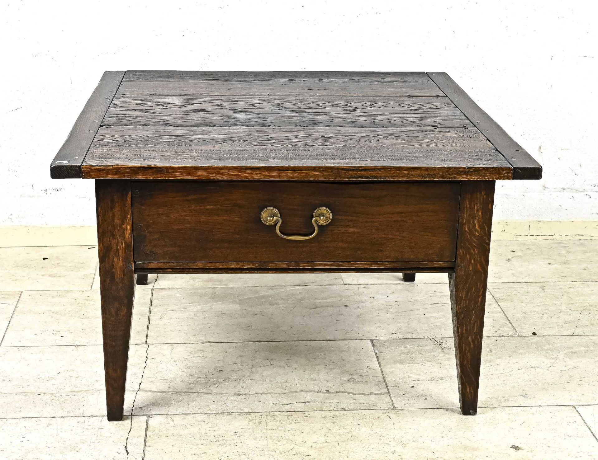 Side table, solid oak, one drawer, 50 x 80 x 80 cm - The furniture cannot be viewed in our rooms.
