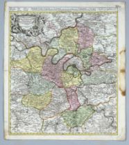 Historical map of Paris and surroundings, ''Particulir Carte des Landes und der Schön