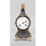 small Lenzkirch table clock, no. 2 million 079924, c. 1925, ebonized case topped with gilt egg-