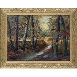 Unidentified artist c. 1920, Autumn landscape, oil on canvas, indistinctly signed ''Wilhelming'' (?)