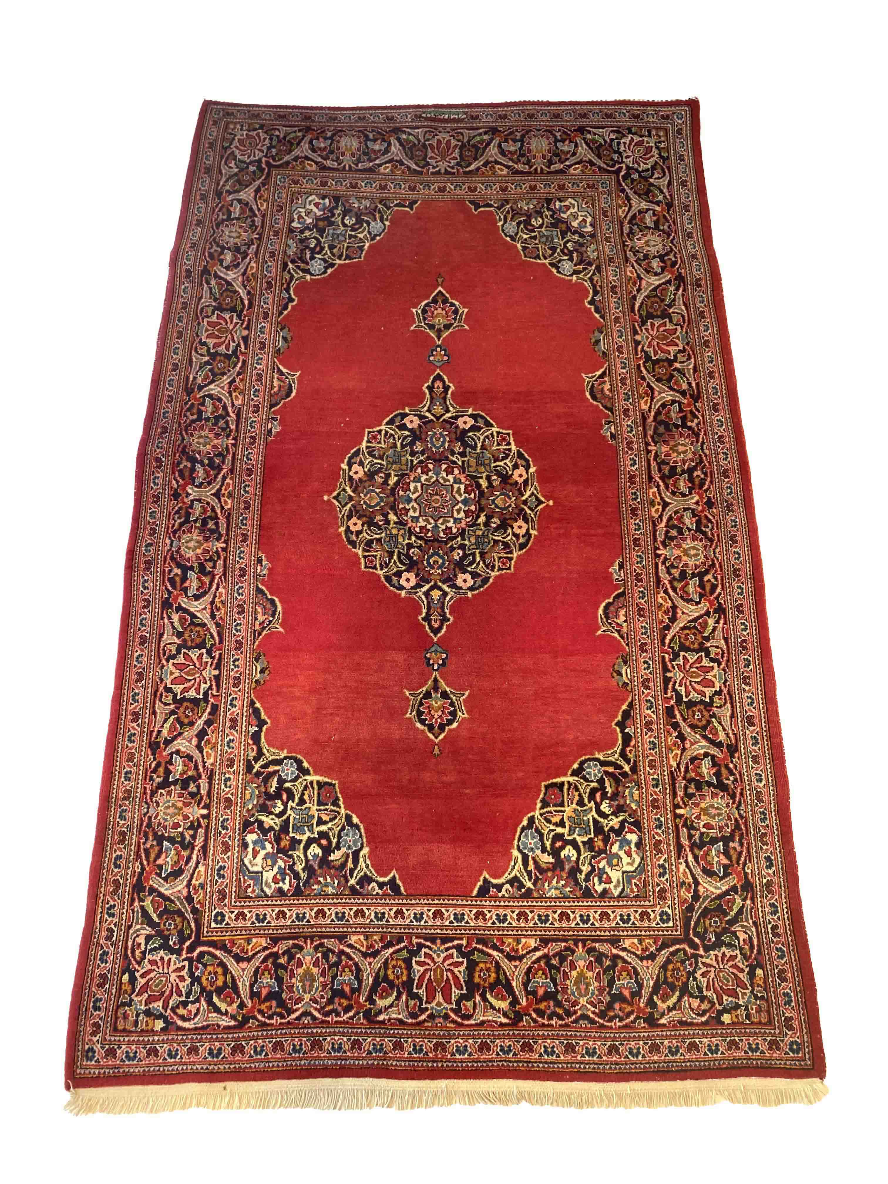 Carpet, Keshan, minor wear, 209 x 130 cm - The carpet can only be viewed and collected at another