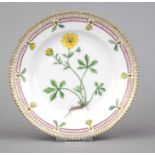 Small plate, Royal Copenhagen, mark 1947, 2nd choice, from the Flora Danica service, designed by