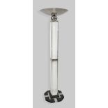 Floor lamp in Art Deco style, 2nd half 20th century, column as chrome frame with glass rods on a