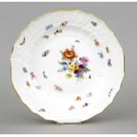 Dinner plate, Meissen, mark 1924-1934, 1st choice, shape Neubrandenstein, polychrome painting with