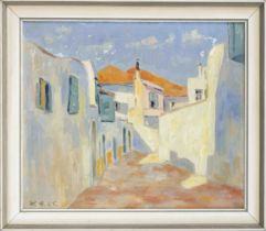 Willy Graba (1894-1973), ''Straße in Candia Kreta'', oil on canvas, monogrammed and dated 1925 lower