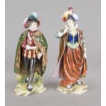 Noble couple, Rudolstadt, Volkstedt, Thuringia, 20th century, nobleman with sword and lady with