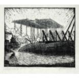 Collection of 11 woodcuts and linocuts with industrial motifs, various 20th century artists: Gerd