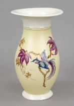 Art Deco vase, Rosenthal, mark for factory in Kronach 1901-33, baluster shape, ivory, polychrome