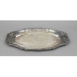 Oval tray, 20th century, silver tested, of curved form with profiled rim, l. 51 cm, approx. 1100 g