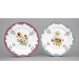 Two wall plates, Herend, Hungary, 20th century, painter's signature by Györgyné Arnhoffer, the