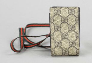 Gucci, small GG Supreme Monogram canvas case (for cigarettes?), sand-coloured rubberized canvas with