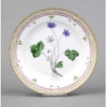 Small plate, Royal Copenhagen, 20th century, 2nd choice, from the Flora Danica service, designed