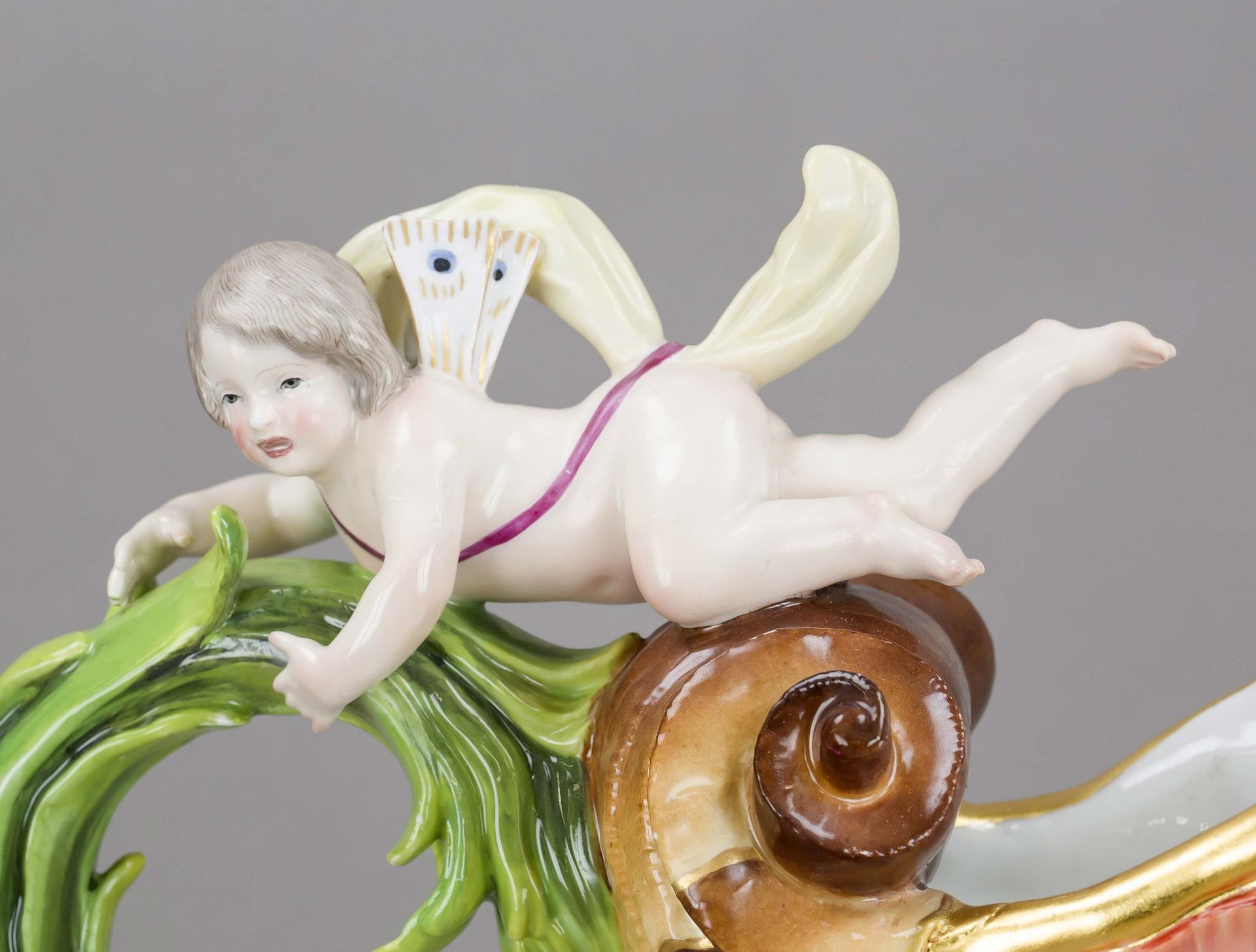 A splendid jug as an allegory of water, Meissen, Knauf Schwerter, mark 1850-1924, 1st choice, from a - Image 6 of 7