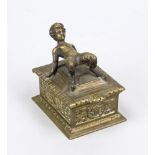 Table match holder in Renaissance style, 2nd half 19th century, bronze. Rectangular body with