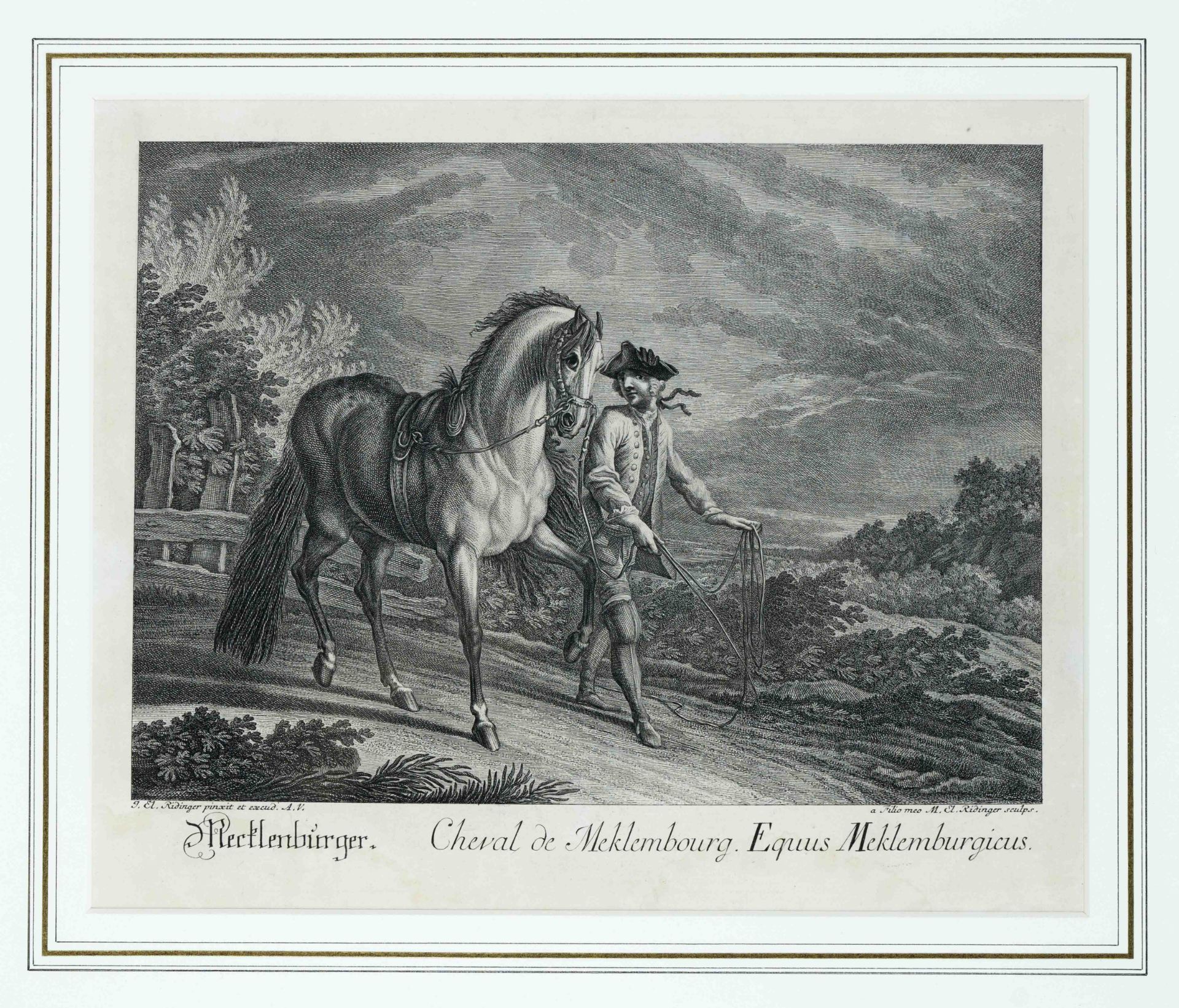 Johann Elias Ridinger (1698-1767), bundle of 6 etchings from the so-called small riding school, '' - Image 3 of 3