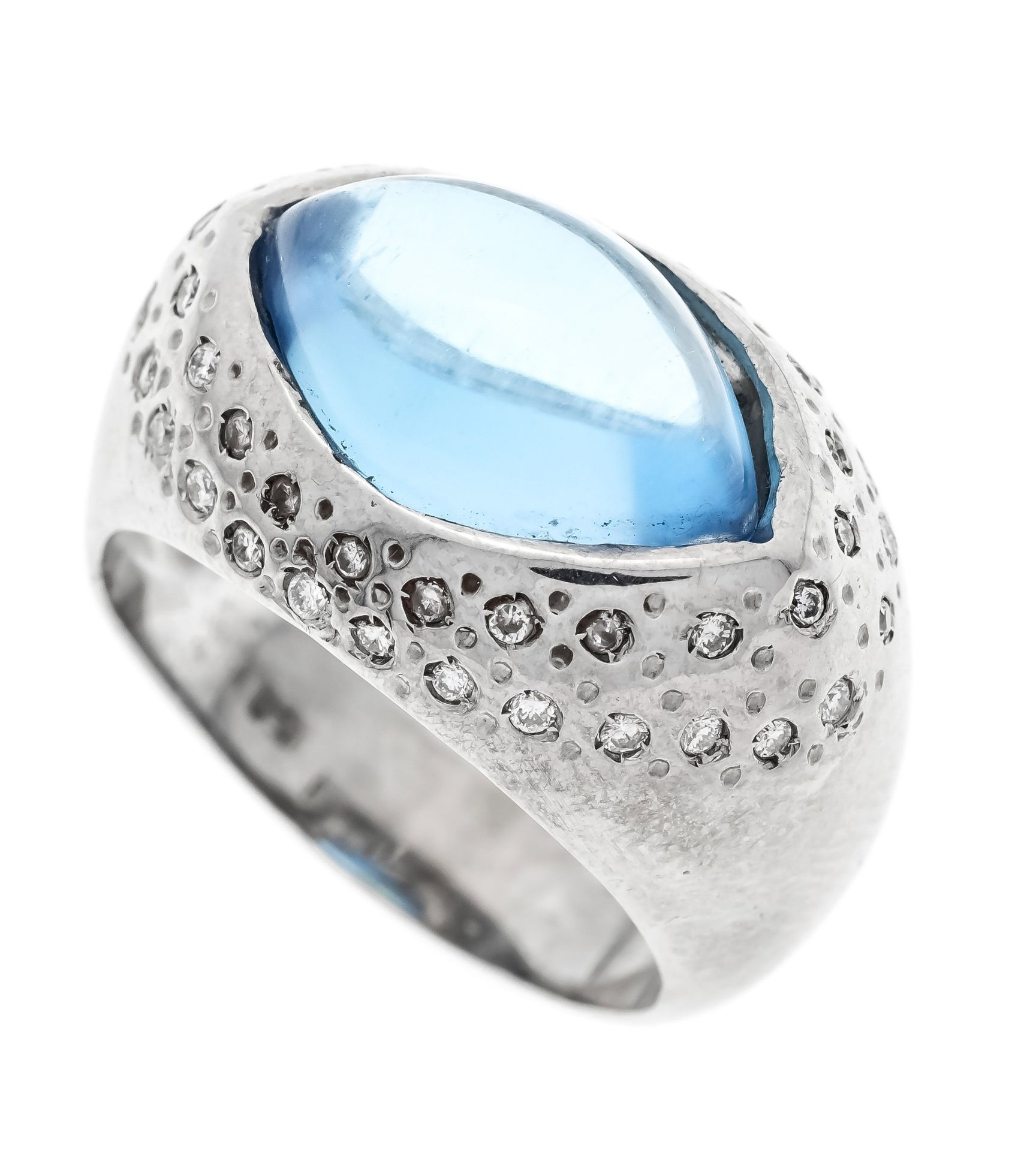 Blautopas-Diamant-Ring WG 750/0