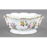 Large jardiniere, France, Veuve Perrin, mark 1740-1803, faience, glazed white, oval form with curved