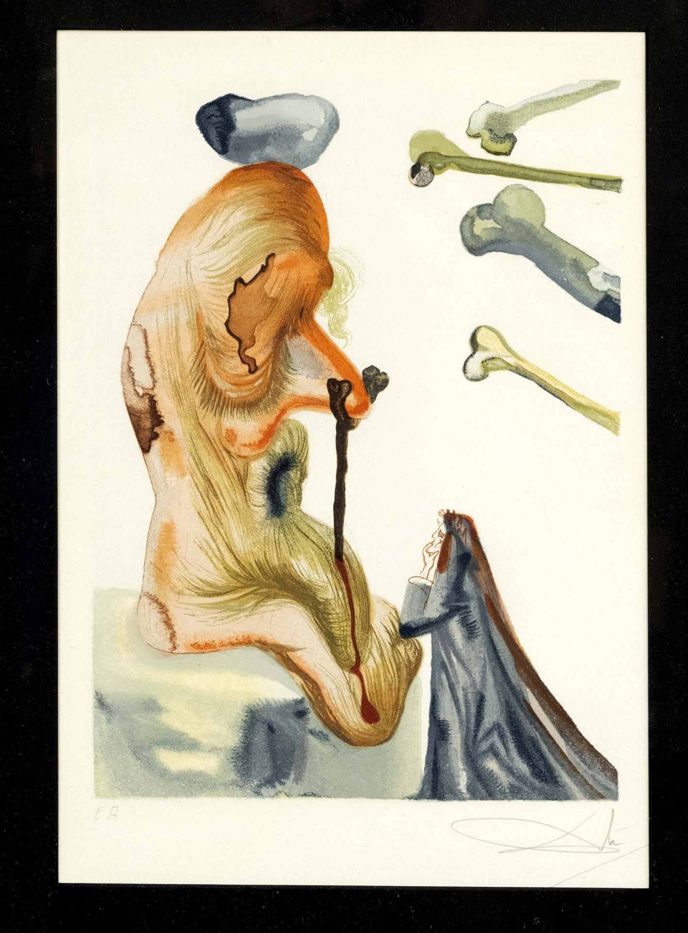Salvador Dali (1904-1989), color woodcut from the series on Dante ''Die göttliche Komödie'',