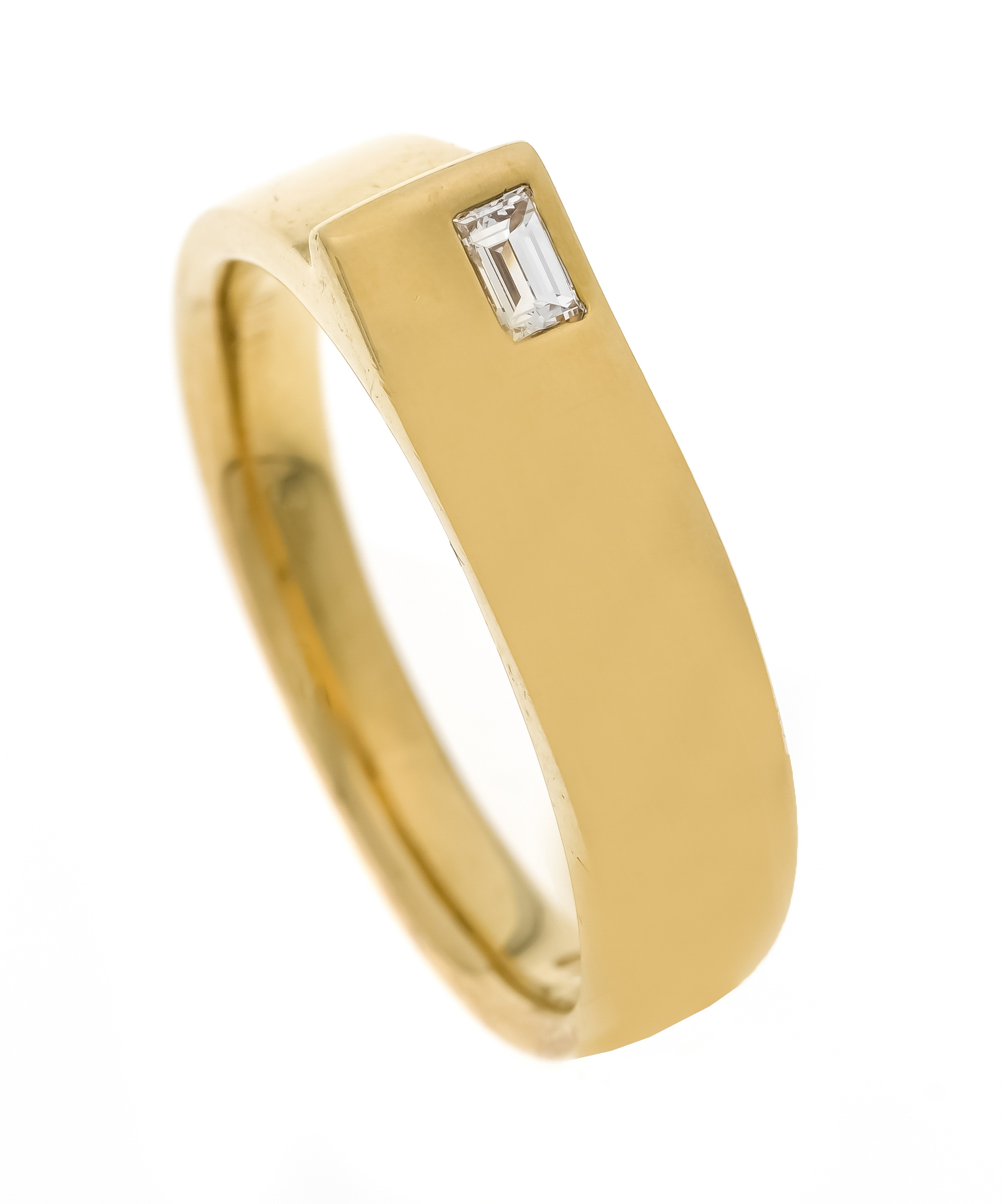 Diamond ring GG 750/000 with a diamond baguette 0.11 ct TW/VVS, 0.11 ct, RG 55, 6.6 g