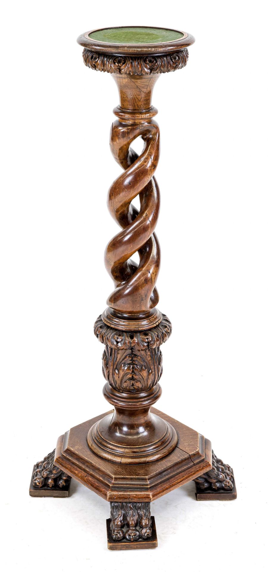 Flower column/palm pedestal, c. 1880, oak, 103 x 44 x 44 cm